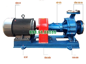 Bơm dầu nhiệt độ cao RY125-80-160 Lưu lượng 160 m3/h, công suất 22 kW, cột áp 50 m
